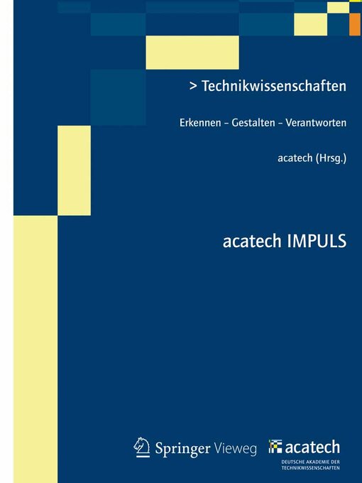 Title details for Technikwissenschaften by . acatech - Available